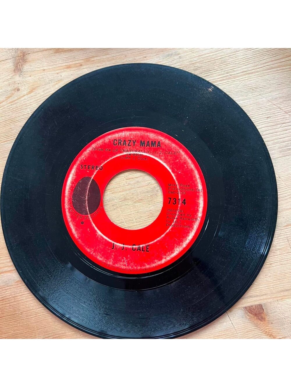 J.J. Cale - Crazy Mama/Don't go to Strangers 45rpm VG+ R07
